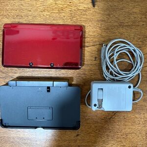Flame Red 3DS with Charging Dock and Game